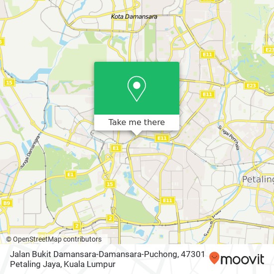 Peta Jalan Bukit Damansara-Damansara-Puchong, 47301 Petaling Jaya