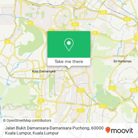 Peta Jalan Bukit Damansara-Damansara-Puchong, 60000 Kuala Lumpur