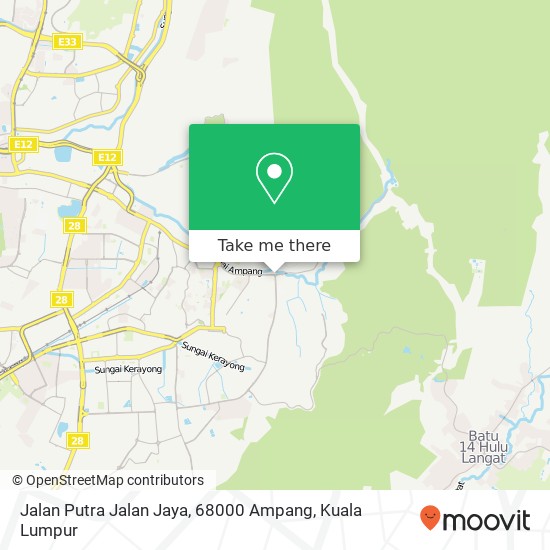 Peta Jalan Putra Jalan Jaya, 68000 Ampang