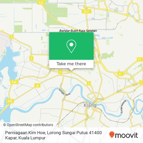 Perniagaan Kim Hoe, Lorong Sungai Putus 41400 Kapar map