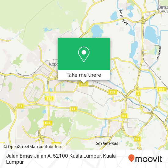 Jalan Emas Jalan A, 52100 Kuala Lumpur map