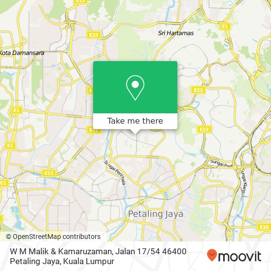 Peta W M Malik & Kamaruzaman, Jalan 17 / 54 46400 Petaling Jaya