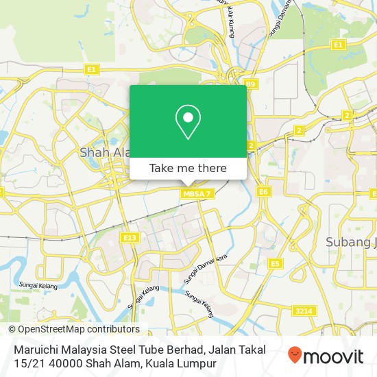 Maruichi Malaysia Steel Tube Berhad, Jalan Takal 15 / 21 40000 Shah Alam map