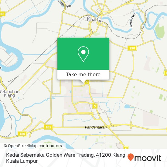 Peta Kedai Sebernaka Golden Ware Trading, 41200 Klang