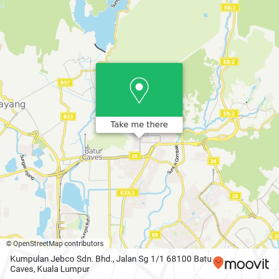 Peta Kumpulan Jebco Sdn. Bhd., Jalan Sg 1 / 1 68100 Batu Caves