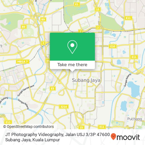 Peta JT Photography Videography, Jalan USJ 3 / 3P 47600 Subang Jaya