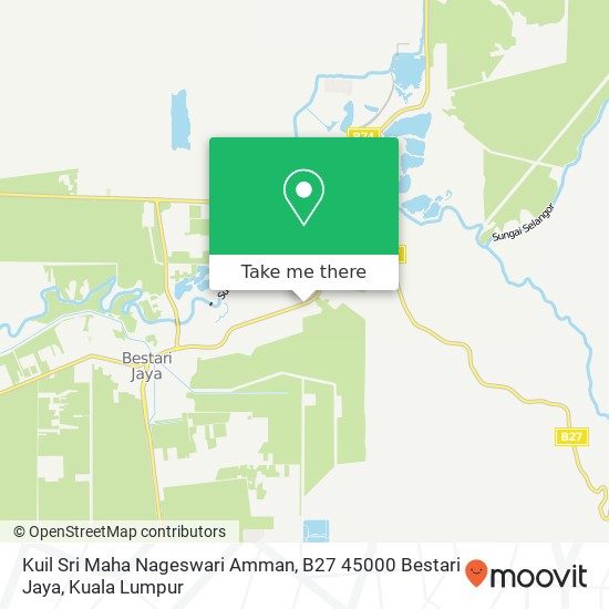 Peta Kuil Sri Maha Nageswari Amman, B27 45000 Bestari Jaya