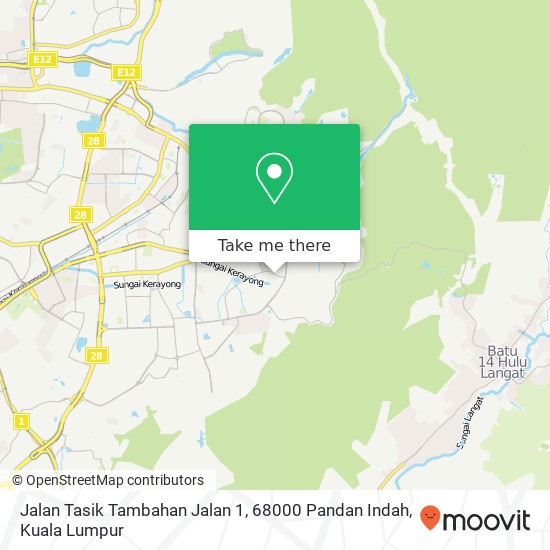Peta Jalan Tasik Tambahan Jalan 1, 68000 Pandan Indah