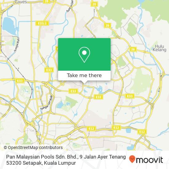 Peta Pan Malaysian Pools Sdn. Bhd., 9 Jalan Ayer Tenang 53200 Setapak