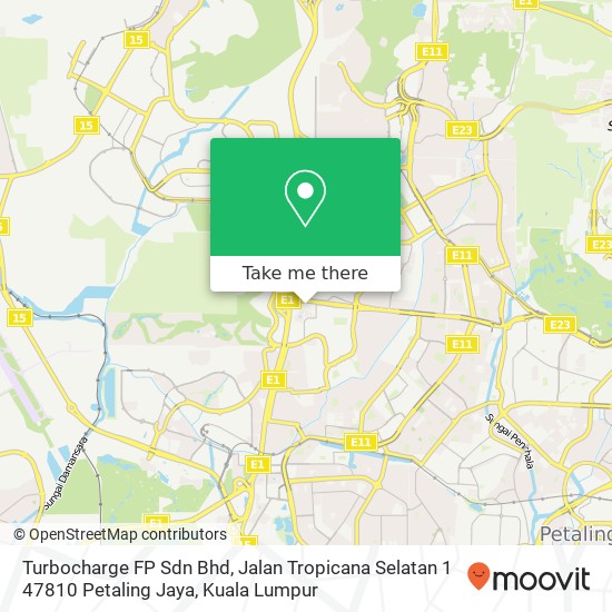 Peta Turbocharge FP Sdn Bhd, Jalan Tropicana Selatan 1 47810 Petaling Jaya