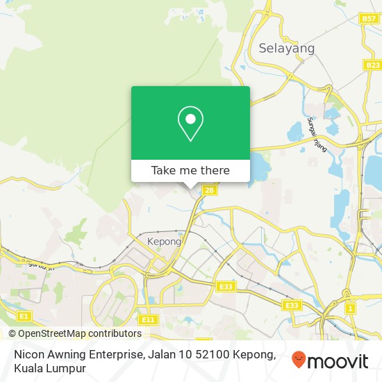 Nicon Awning Enterprise, Jalan 10 52100 Kepong map