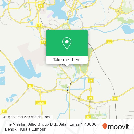 Peta The Nisshin Oillio Group Ltd., Jalan Emas 1 43800 Dengkil