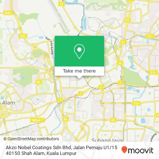 Akzo Nobel Coatings Sdn Bhd, Jalan Pemaju U1 / 15 40150 Shah Alam map