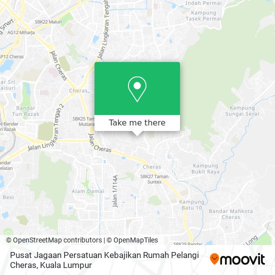 Pusat Jagaan Persatuan Kebajikan Rumah Pelangi Cheras map