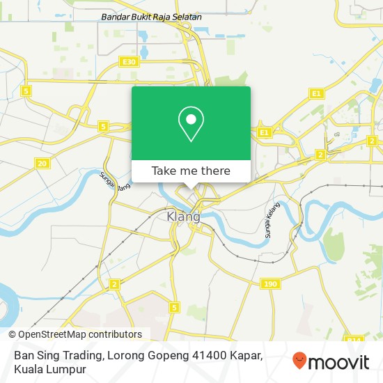 Peta Ban Sing Trading, Lorong Gopeng 41400 Kapar