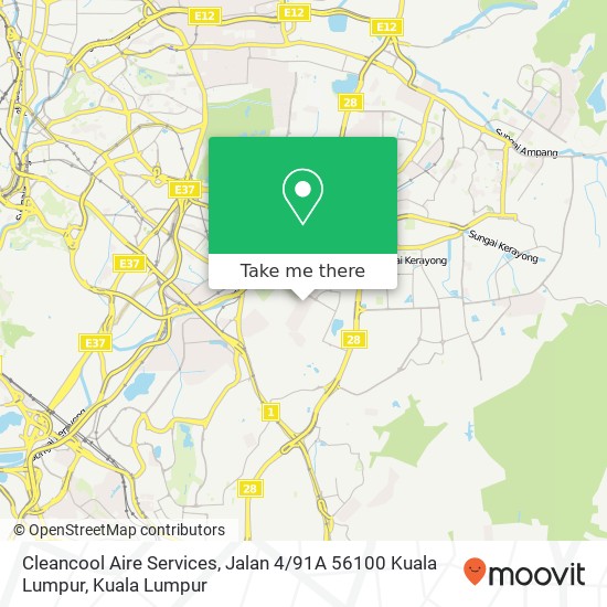 Cleancool Aire Services, Jalan 4 / 91A 56100 Kuala Lumpur map