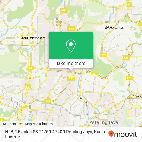 Peta HLB, 25 Jalan SS 21 / 60 47400 Petaling Jaya