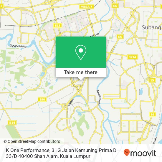 K One Performance, 31G Jalan Kemuning Prima D 33 / D 40400 Shah Alam map