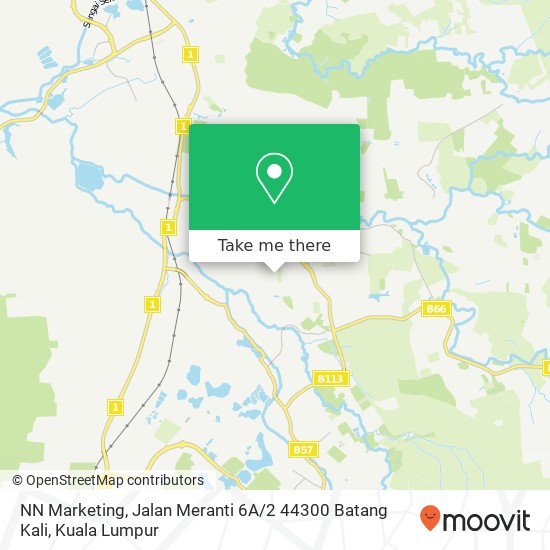 Peta NN Marketing, Jalan Meranti 6A / 2 44300 Batang Kali