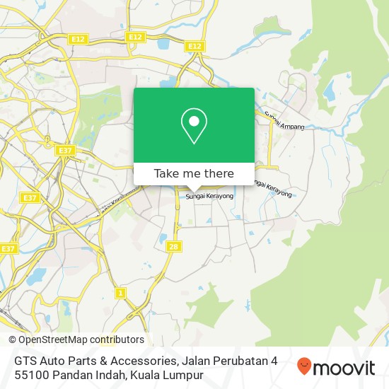 Peta GTS Auto Parts & Accessories, Jalan Perubatan 4 55100 Pandan Indah