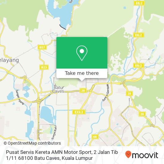 Peta Pusat Servis Kereta AMN Motor Sport, 2 Jalan Tib 1 / 11 68100 Batu Caves