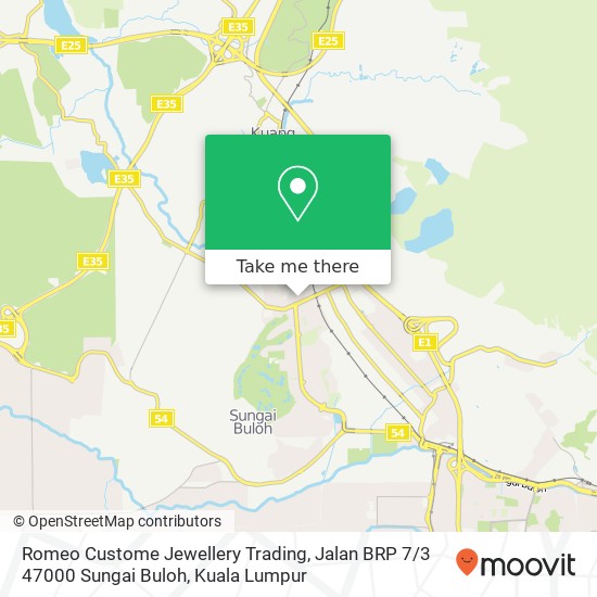 Romeo Custome Jewellery Trading, Jalan BRP 7 / 3 47000 Sungai Buloh map