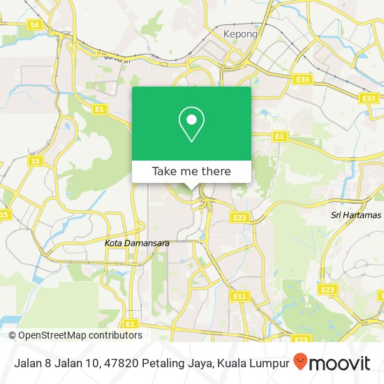 Jalan 8 Jalan 10, 47820 Petaling Jaya map