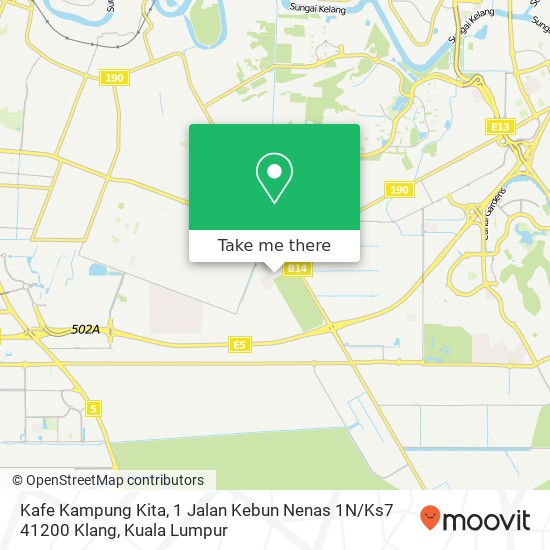 Peta Kafe Kampung Kita, 1 Jalan Kebun Nenas 1N / Ks7 41200 Klang