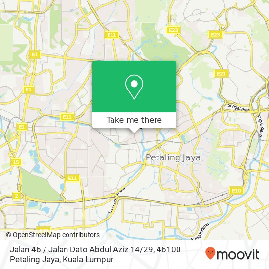 Jalan 46 / Jalan Dato Abdul Aziz 14 / 29, 46100 Petaling Jaya map