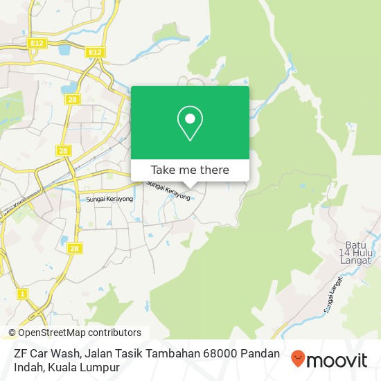 ZF Car Wash, Jalan Tasik Tambahan 68000 Pandan Indah map