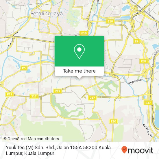 Yuukitec (M) Sdn. Bhd., Jalan 155A 58200 Kuala Lumpur map