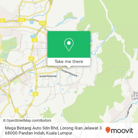 Mega Bintang Auto Sdn Bhd, Lorong Ikan Jelawat 3 68000 Pandan Indah map