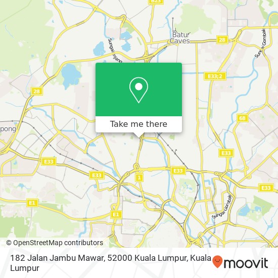 Peta 182 Jalan Jambu Mawar, 52000 Kuala Lumpur