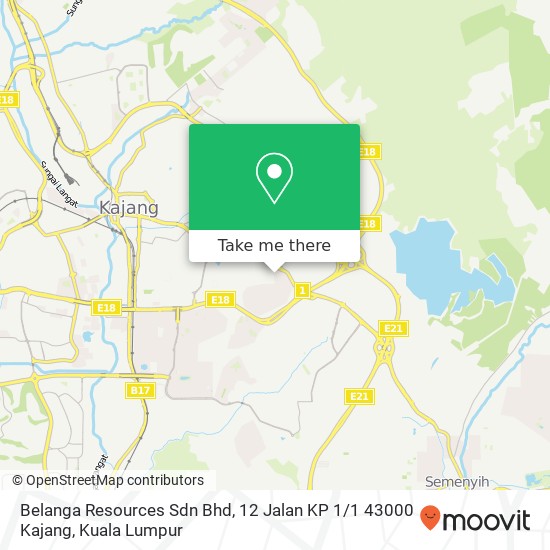 Belanga Resources Sdn Bhd, 12 Jalan KP 1 / 1 43000 Kajang map