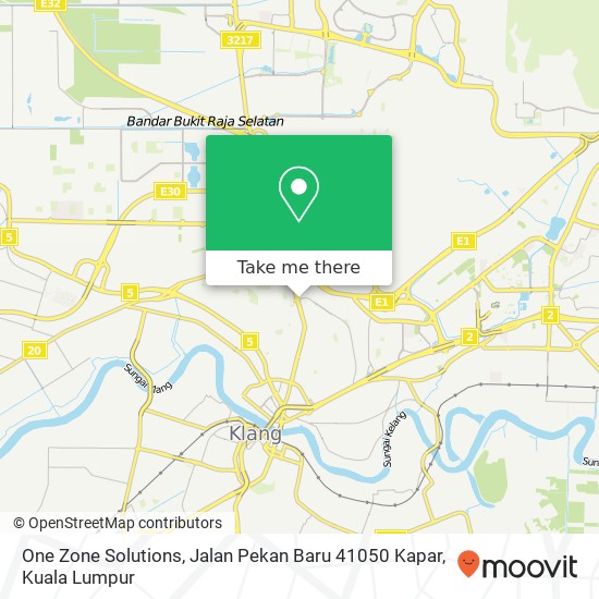 Peta One Zone Solutions, Jalan Pekan Baru 41050 Kapar