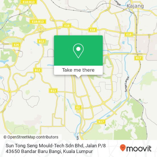 Peta Sun Tong Seng Mould-Tech Sdn Bhd, Jalan P / 8 43650 Bandar Baru Bangi