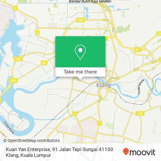 Kuan Yan Enterprise, 91 Jalan Tepi Sungai 41100 Klang map