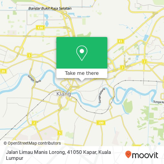 Peta Jalan Limau Manis Lorong, 41050 Kapar