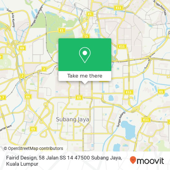 Fairid Design, 58 Jalan SS 14 47500 Subang Jaya map