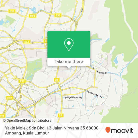 Yakin Molek Sdn Bhd, 13 Jalan Nirwana 35 68000 Ampang map