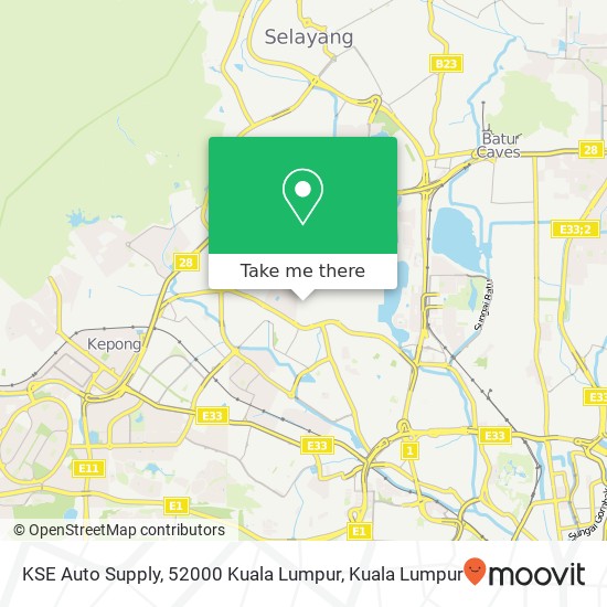 Peta KSE Auto Supply, 52000 Kuala Lumpur