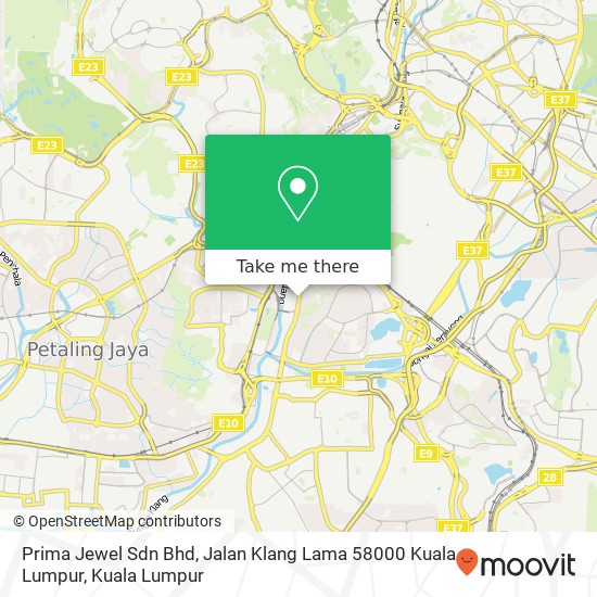 Peta Prima Jewel Sdn Bhd, Jalan Klang Lama 58000 Kuala Lumpur