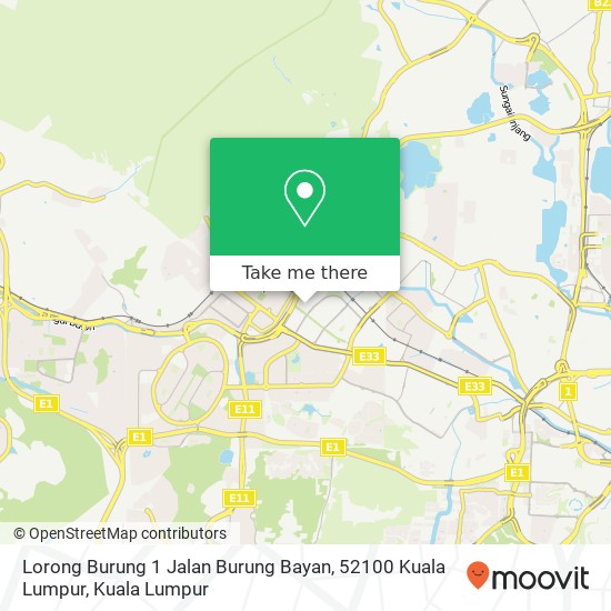 Peta Lorong Burung 1 Jalan Burung Bayan, 52100 Kuala Lumpur