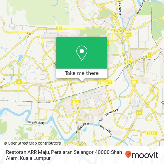 Restoran ARR Maju, Persiaran Selangor 40000 Shah Alam map