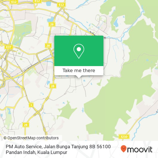 Peta PM Auto Service, Jalan Bunga Tanjung 8B 56100 Pandan Indah