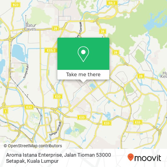 Peta Aroma Istana Enterprise, Jalan Tioman 53000 Setapak