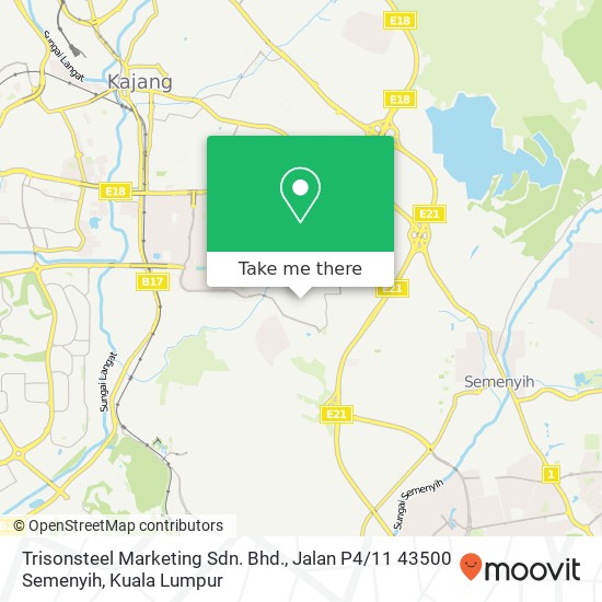 Peta Trisonsteel Marketing Sdn. Bhd., Jalan P4 / 11 43500 Semenyih