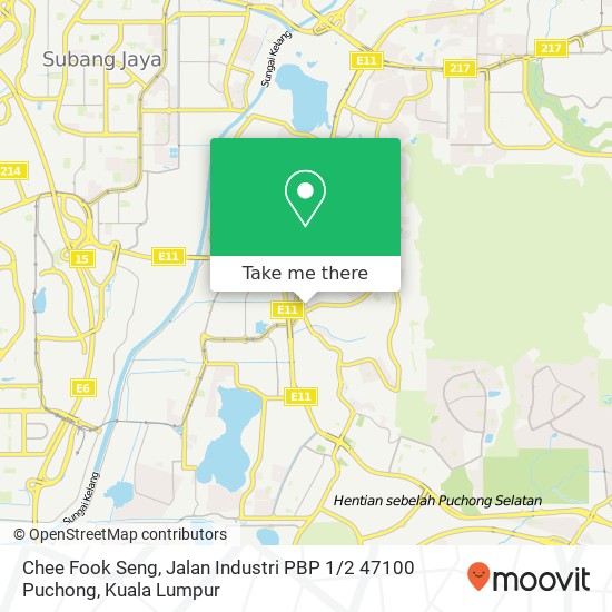 Peta Chee Fook Seng, Jalan Industri PBP 1 / 2 47100 Puchong