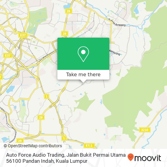 Peta Auto Force Audio Trading, Jalan Bukit Permai Utama 56100 Pandan Indah