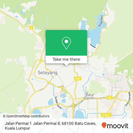 Peta Jalan Permai 1 Jalan Permai 8, 68100 Batu Caves